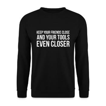 Lustige Werkzeuge Sarkastisches Werkzeug Geschenk Mechaniker Guy Männer - Unisex Pullover - Schwarz - Vorne - Alina (178cm) & Michal (187cm)