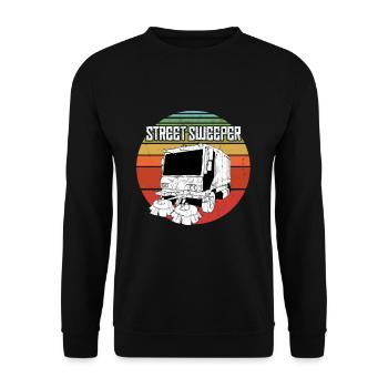 Vintage Retro Sweeper Occupation Retro Graphic - Sweat-shirt Unisexe - noir - Devant - Alina (178cm) & Michal (187cm)
