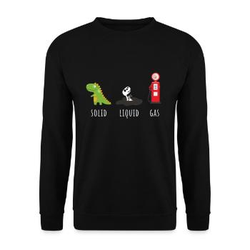Chemie fossiler Brennstoffe Rex Solid Liquid Gas - Unisex Pullover - Schwarz - Vorne - Alina (178cm) & Michal (187cm)