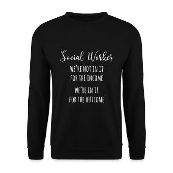 Sozialarbeiter für Frauen Männer Geschenk Lustiges Zitat Drucken - Unisex Pullover - Schwarz - Vorne - Alina (178cm) & Michal (187cm)