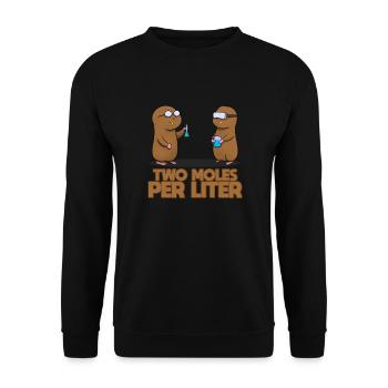 Chemistry Nerd - Two moles per liter - Unisex Sweatshirt - black - Front - Alina (178cm) & Michal (187cm)