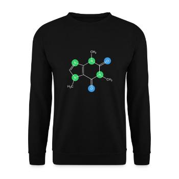 Produits chimiques Caféine - Sweat-shirt Unisexe - noir - Devant - Alina (178cm) & Michal (187cm)