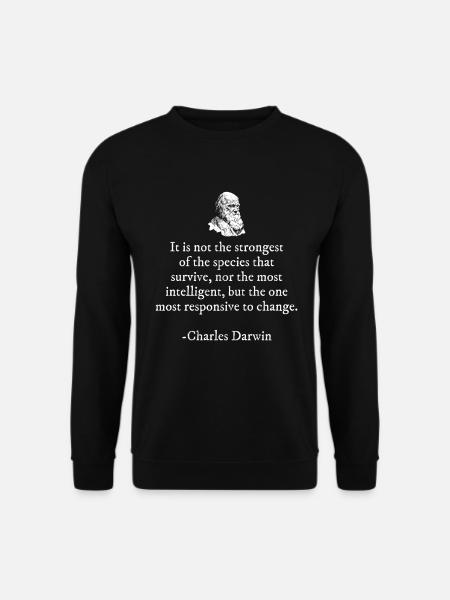Charles Darwin Evolutionstheorie Porträt der Frauen - Unisex Pullover - Schwarz