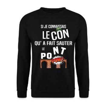 réplique de film drôle et humour militaire - Sweat-shirt Unisexe - noir - Devant - Alina (178cm) & Michal (187cm)
