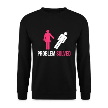Problem Solved Funny Divorce Breakup Disband Gift - Unisex Sweatshirt - black - Front - Alina (178cm) & Michal (187cm)