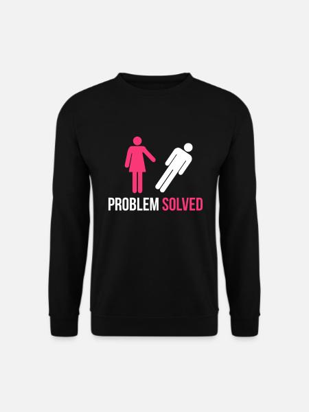 Problem gelöst Lustige Scheidung Trennung Auflösen Geschenk - Unisex Pullover - Schwarz