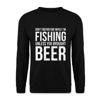 Don'T Bother Me While I'M Fishing Unless You - Unisex Sweatshirt - black - Front - Alina (178cm) & Michal (187cm)