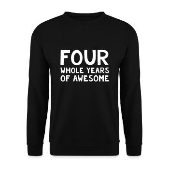 Enfants quatrième anniversaire garçon, 4 ans anniversaire - Sweat-shirt Unisexe - noir - Devant - Alina (178cm) & Michal (187cm)