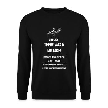 Lustiger Chorleiter Sopran Alt Tenor Bass - Unisex Pullover - Schwarz - Vorne - Alina (178cm) & Michal (187cm)