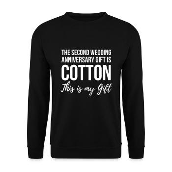 2e anniversaire de mariage, cadeaux de mariage pour - Sweat-shirt Unisexe - noir - Devant - Alina (178cm) & Michal (187cm)