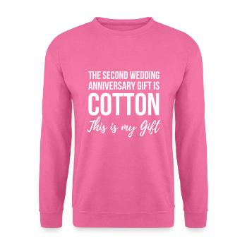 2. Hochzeitstag, Hochzeitsgeschenke für - Unisex Pullover - Pink - Vorne