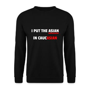 Je mets l'asiatique dans la conception de cadeau drôle caucasien - Sweat-shirt Unisexe - noir - Devant - Alina (178cm) & Michal (187cm)