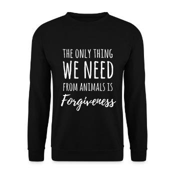 Vegan Design Gift For Animal Rights And Meatless - Unisex Sweatshirt - black - Front - Alina (178cm) & Michal (187cm)