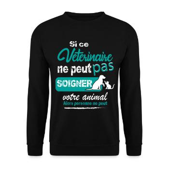 Vétérinaire cadeau humour - Sweat-shirt Unisexe - noir - Devant - Alina (178cm) & Michal (187cm)