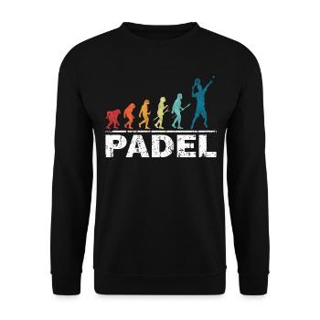padel evolution padel tennis funny racket - Unisex Sweatshirt - black - Front - Alina (178cm) & Michal (187cm)
