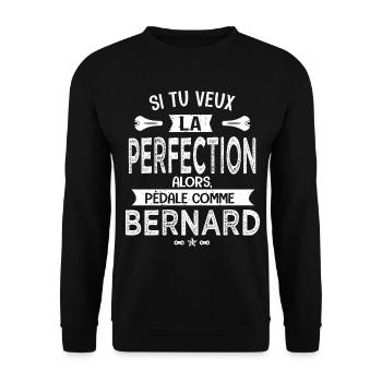 bernard si tu veux la perfection à vélo cycliste - Sweat-shirt Unisexe - noir - Devant - Alina (178cm) & Michal (187cm)