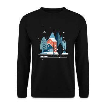 Winter - Unisex Pullover - Schwarz - Vorne - Alina (178cm) & Michal (187cm)