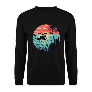 Taucher - Unisex Pullover - Schwarz - Vorne - Alina (178cm) & Michal (187cm)