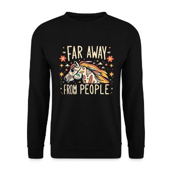 Pferd - Unisex Pullover - Schwarz - Vorne - Alina (178cm) & Michal (187cm)