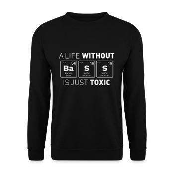 Bass Nerds Periodensystem Elemente Wissenschaft - Unisex Pullover - Schwarz - Vorne - Alina (178cm) & Michal (187cm)