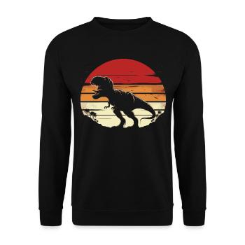 Dinosaur T-Rex Retro Vintage Dinosaur Lovers Gift - Sweat-shirt Unisexe - noir - Devant - Alina (178cm) & Michal (187cm)