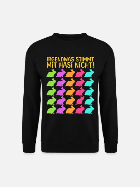 IRGENDWAS STIMMT MIT HASI NICHT lustiges Suchbild - Unisex Pullover - Schwarz