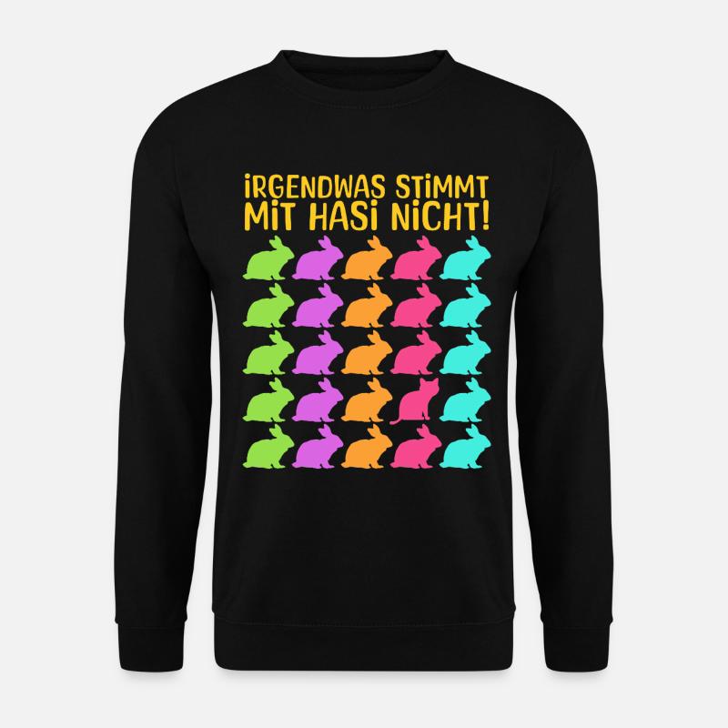 IRGENDWAS STIMMT MIT HASI NICHT lustiges Suchbild - Unisex Pullover - Schwarz