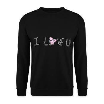 Je t’aime symbole de cœur Saint-Valentin rose - Sweat-shirt Unisexe - noir - Devant - Alina (178cm) & Michal (187cm)