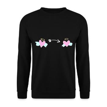 cœur cœur amour ange flèche symbole - Sweat-shirt Unisexe - noir - Devant - Alina (178cm) & Michal (187cm)