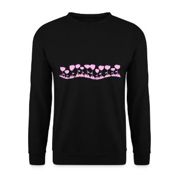 ligne de vague rose rose rose - Sweat-shirt Unisexe - noir - Devant - Alina (178cm) & Michal (187cm)