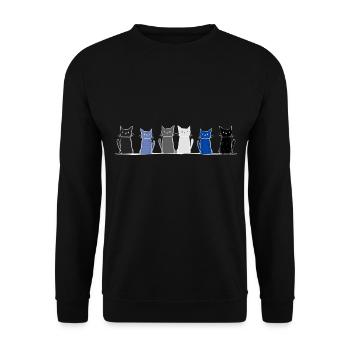 Chats Animaux Ligne Animal Chat Animal de compagnie - Sweat-shirt Unisexe - noir - Devant - Alina (178cm) & Michal (187cm)