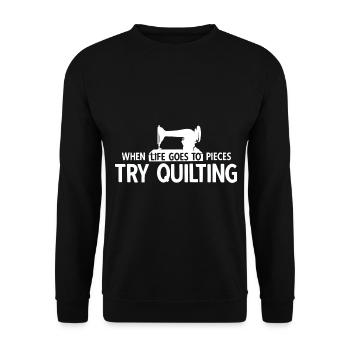 Quilten von Tagesdecken - Unisex Pullover - Schwarz - Vorne - Alina (178cm) & Michal (187cm)