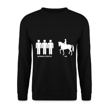 Dressage Cavalier de dressage Cheval d’équitation - Sweat-shirt Unisexe - noir - Devant - Alina (178cm) & Michal (187cm)
