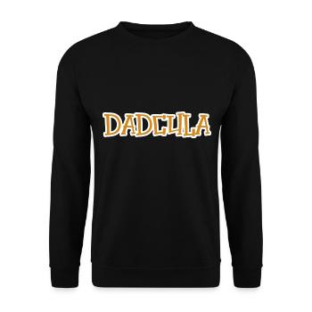 Dadcula Lustiges Halloween Kostüm mit Wortspiel - Unisex Pullover - Schwarz - Vorne - Alina (178cm) & Michal (187cm)