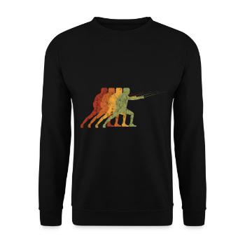 Sword Fencing Foil Retro Fencer Fencer Fencer - Unisex Sweatshirt - black - Front - Alina (178cm) & Michal (187cm)