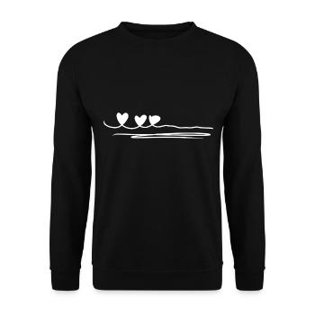 Ligne Trois Coeurs - Sweat-shirt Unisexe - noir - Devant - Alina (178cm) & Michal (187cm)