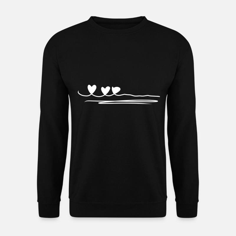 Three Hearts Line - Unisex Sweatshirt - black