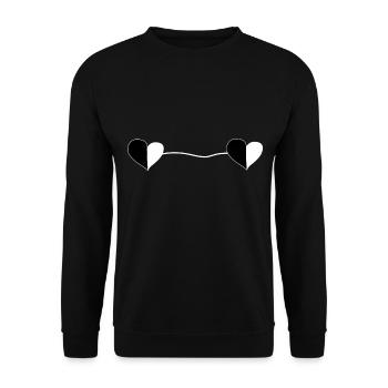 Two Hearts Line - Unisex Sweatshirt - black - Front - Alina (178cm) & Michal (187cm)