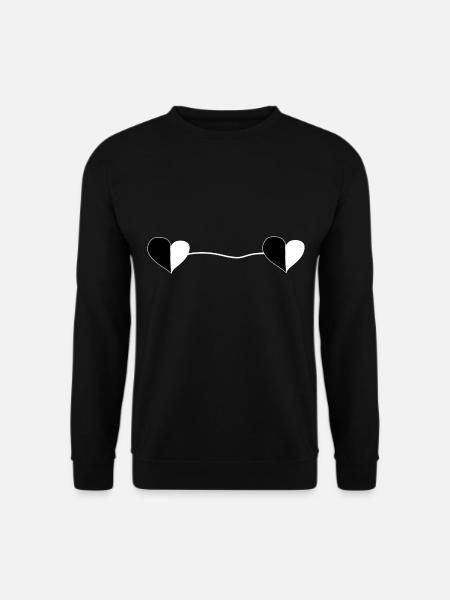 Two Hearts Line - Unisex Sweatshirt - black