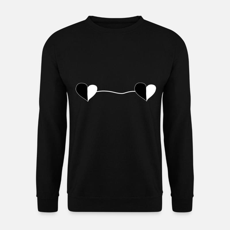 Ligne Two Hearts - Sweat-shirt Unisexe - noir