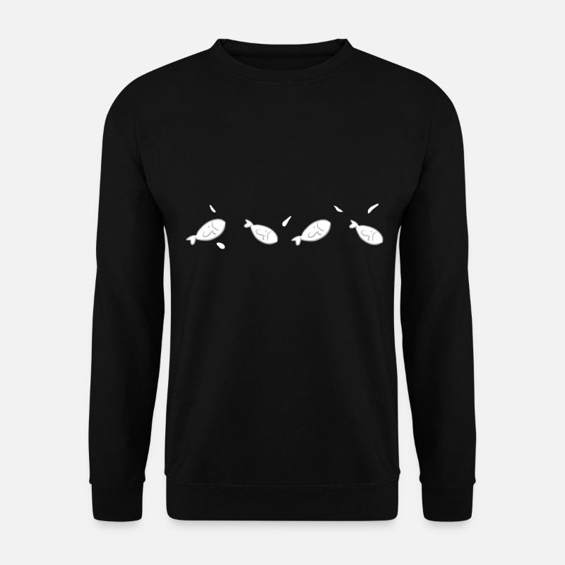 line wave fish animals stroked animal rights activists - Unisex Sweatshirt - black