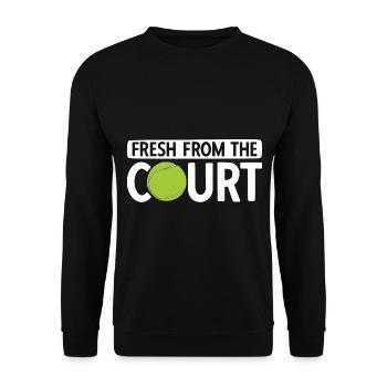 Tennisplatz Spruch Für Tennis - Unisex Pullover - Schwarz - Vorne - Alina (178cm) & Michal (187cm)
