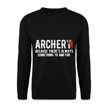 Bogenschießen Archery - Unisex Pullover - Schwarz - Vorne - Alina (178cm) & Michal (187cm)