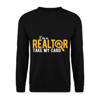 Immobilien-Händler Für Immobilien-Makler - Unisex Pullover - Schwarz - Vorne - Alina (178cm) & Michal (187cm)