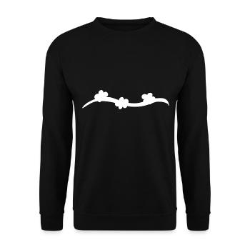 Branche de la ligne de fleurs des trois fleurs - Sweat-shirt Unisexe - noir - Devant - Alina (178cm) & Michal (187cm)