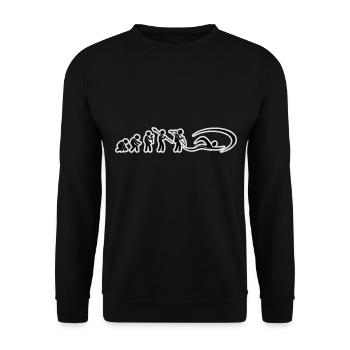 Evolution Swimmer Black Grunge - Unisex Pullover - Schwarz - Vorne - Alina (178cm) & Michal (187cm)