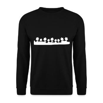 Herbe Ligne Symbole Forme Fleurs Fleur - Sweat-shirt Unisexe - noir - Devant - Alina (178cm) & Michal (187cm)