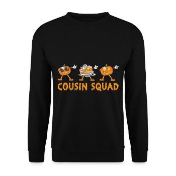 Halloween Dabbing Pumpkin - Unisex Sweatshirt - black - Front - Alina (178cm) & Michal (187cm)