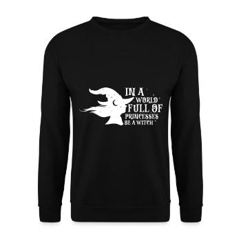 Halloween Hexe Spruch - Unisex Pullover - Schwarz - Vorne - Alina (178cm) & Michal (187cm)