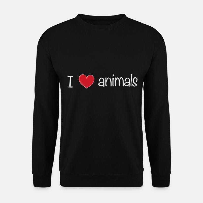 ich liebe tiere text - Unisex Pullover - Schwarz